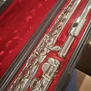 Silver Flute with Red Case
